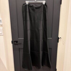Ignite Evenings Long Black Skirt Horizontal Pleat 10